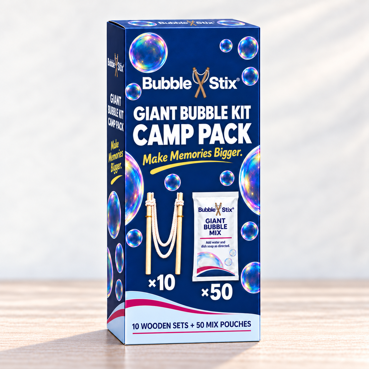 Camp Pack BubbleStix packaging and included equipment
