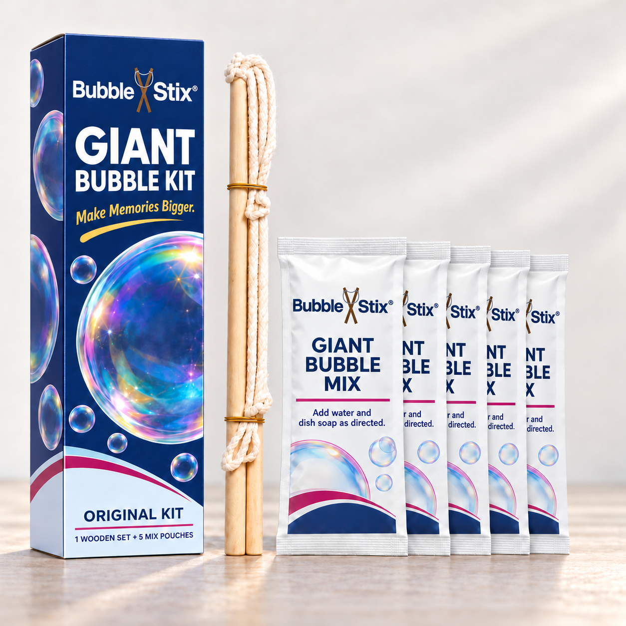 Original Kit BubbleStix packaging and included equipment